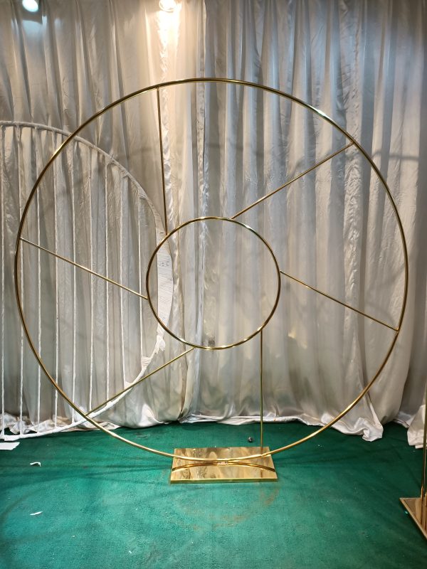 WENDING gold compass circle moon gate radial line arch wedding ceremony backdrop