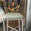 WENDING gold O-ring backrest high-top bar stool mirror ring hotel bar chair champagne gold