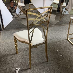 WENDING gold radial arc-bar backrest banquet chair back-detail ornate wedding chair