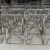 WENDING silver diagonal crosshatch square pedestal stand geometric mesh wedding flower base