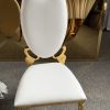 WENDING gold large leaf-back luxury banquet chair shield-shape high-back wedding chair