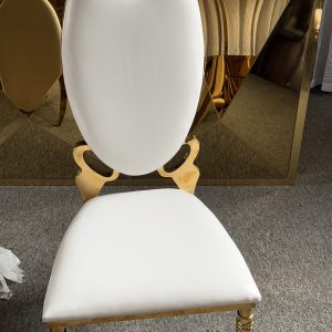 WENDING gold large leaf-back luxury banquet chair shield-shape high-back wedding chair