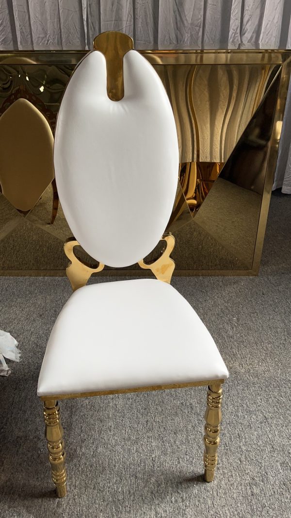 WENDING gold large leaf-back luxury banquet chair shield-shape high-back wedding chair