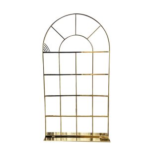 WENDING gold arch window grid floral backdrop frame European wedding garden stand