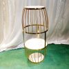 WENDING gold birdcage double-tier gourd wedding display stand cake floral centrepiece champagne gold