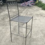 WENDING dark bronze vintage iron art scrollwork bar stool European arc hotel bar chair
