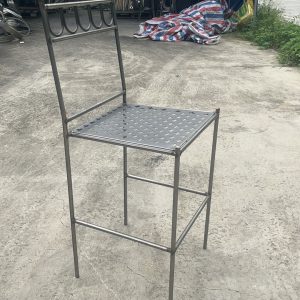 WENDING dark bronze vintage iron art scrollwork bar stool European arc hotel bar chair