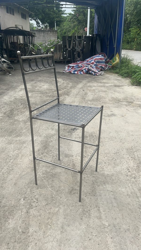 WENDING dark bronze vintage iron art scrollwork bar stool European arc hotel bar chair