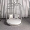 WENDING ice blue velvet semi-circular arc sectional sofa luxury hotel event banquet sofa