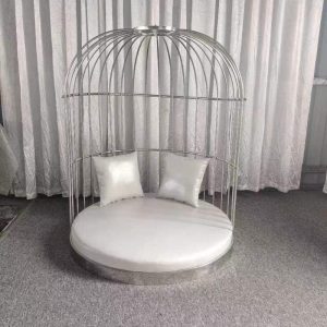 WENDING ice blue velvet semi-circular arc sectional sofa luxury hotel event banquet sofa