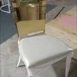WENDING gold mirror backrest white-leg modern dining chair luxury hotel banquet chair