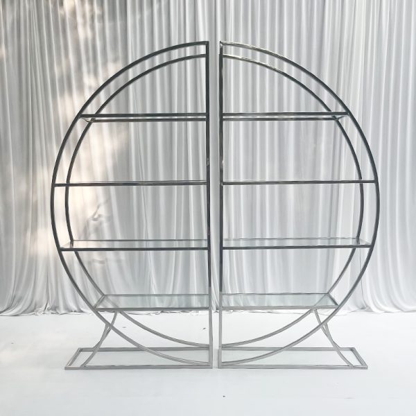 WENDING silver circular 4-tier glass display rack premium wedding wine dessert stand