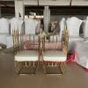 WENDING gold tube crown high-back throne chair pair modern art wedding sweetheart seats
