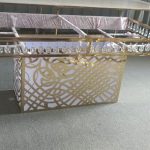 WENDING gold rose-carved crystal-pendant signing table luxury wedding welcome desk