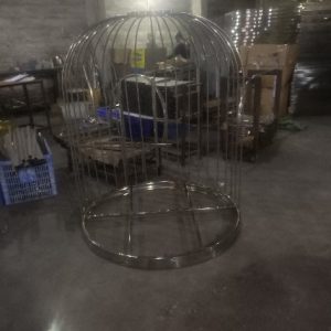 WENDING silver mirror birdcage swing frame stainless steel indoor wedding swing cage