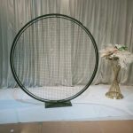 WENDING dark green circle wire mesh moon gate botanical garden wedding arch stainless steel