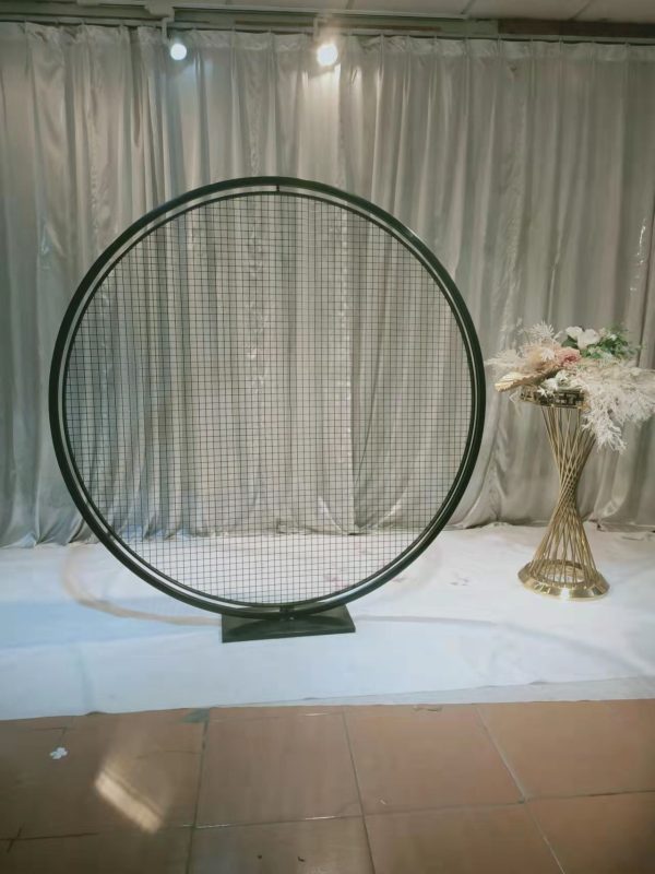 WENDING dark green circle wire mesh moon gate botanical garden wedding arch stainless steel