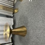 WENDING matte antique bronze flared trumpet vase holder Art Deco wedding flower pedestal