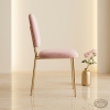 Pink velvet floating backrest chair side view luxury event floating pad gold connector warm