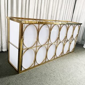 WENDING gold oval ring panel wedding reception desk modern luxury sign-in bar counter white gold