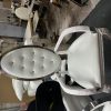 WENDING silver stud-rim oval armchair white PU leather hotel banquet dining chair