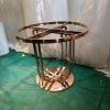 WENDING rose gold curved slat cage round pedestal wedding floral display stand