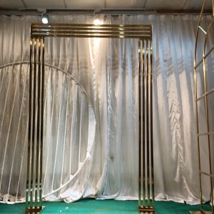 WENDING gold multi-line square door frame backdrop arch minimalist wedding stage champagne gold