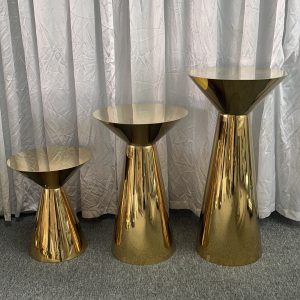 WENDING gold hourglass 3-piece tiered dessert display stand set wedding cake pedestal