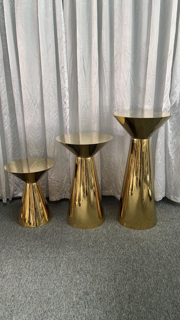 WENDING gold hourglass 3-piece tiered dessert display stand set wedding cake pedestal