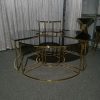 WENDING gold semi-circular arc dessert station crescent wedding cake display table