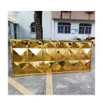 WENDING WD02 all gold diamond 3D relief wedding reception desk luxury sign-in bar counter titanium gold