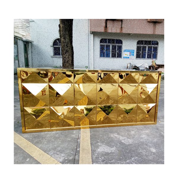 WENDING WD02 all gold diamond 3D relief wedding reception desk luxury sign-in bar counter titanium gold