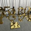 WENDING gold calligraphy number standees champagne mirror wedding table markers