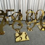 WENDING gold calligraphy number standees champagne mirror wedding table markers