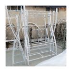 WENDING white trapezoidal X-cross champagne tower display rack wedding tier stand