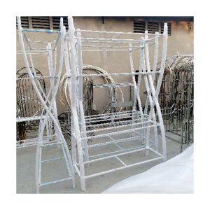 WENDING white trapezoidal X-cross champagne tower display rack wedding tier stand