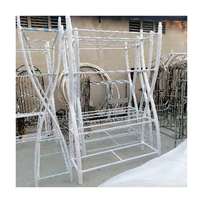 WENDING white trapezoidal X-cross champagne tower display rack wedding tier stand