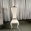 WENDING white gold crown-top diamond-tufted throne wedding chair bridal main seat