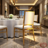 Square-back X-brace dining chair hotel dining room 45 degree X-cross brace legs visible warm
