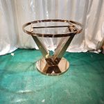 WENDING gold inverted crown V-blade pedestal round wedding floral display stand