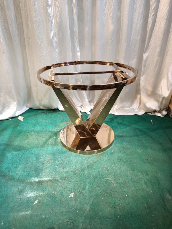 WENDING gold inverted crown V-blade pedestal round wedding floral display stand