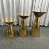 WENDING gold double-trumpet hourglass flower vase holder set 3-piece tiered wedding stand