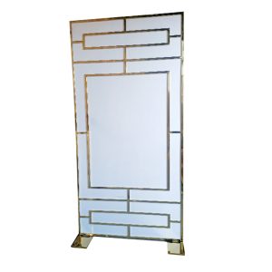 WENDING white gold Art Deco geometric frame backdrop panel modern wedding background