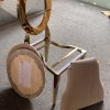 WENDING gold round disc-back splayed-leg banquet chair circle backrest wedding chair