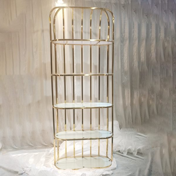 WENDING gold capsule vertical 4-tier oval glass wedding wine champagne display rack