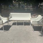 WENDING ivory white 3-piece sofa set gold frame modern luxury hotel living suite
