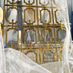 WENDING gold Chinese classical lattice multi-module backdrop wall grand wedding stage