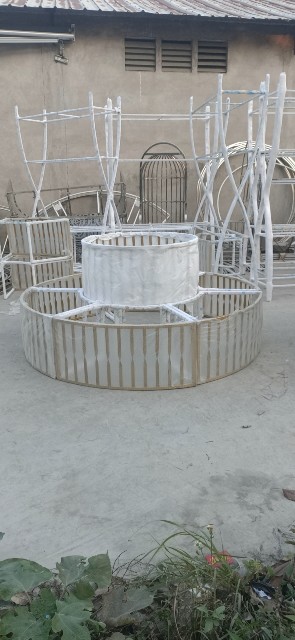 WENDING white gold multi-tier pavilion dessert display station castle gazebo wedding stand