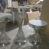 WENDING silver spiral-lattice 3-piece tiered dessert display stand set wedding cake stands