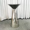 WENDING silver mirror funnel trumpet high-top cocktail bar table all-metal stand